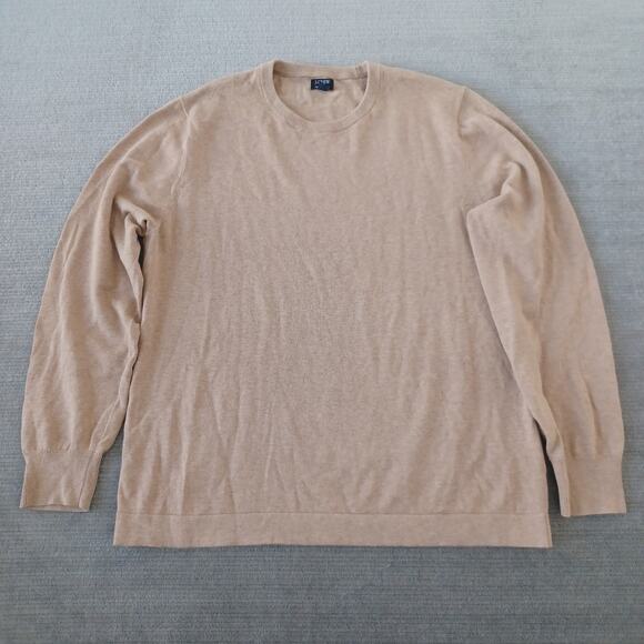 J Crew Sweater Men L Beige Crew Neck Knit Casual Office Classic Minimalist - Picture 1 of 8